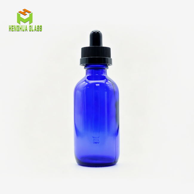 Cobalt Blue Dropper Boston Glass Bottle